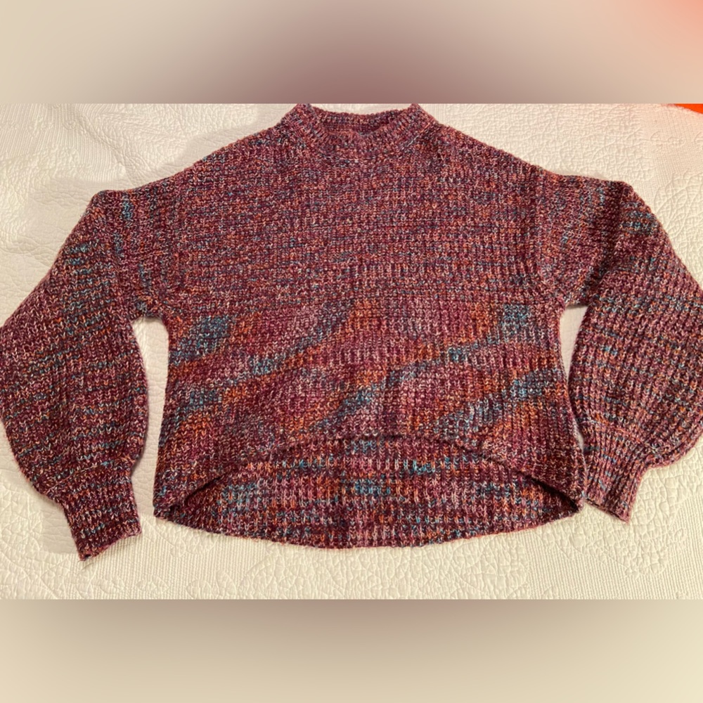Purple cable knit sweater
